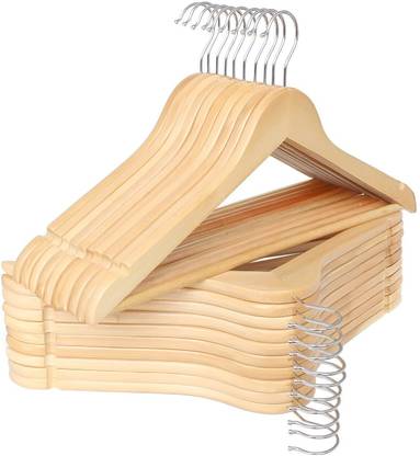 DEEP ENTERPRISE Lotus Wooden Hangers, Solid Wood Shirt Hangers Extra Smooth Finish Wooden Coat Pack of 20 Hangers For Coat