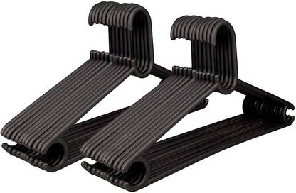 Clastik Plastic Hanger Brown Set of 18 Pieces Plastic Shirt Pack of 24 Hangers For  Shirt