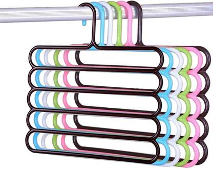 Jay Enterprises 5 Layer Multipurpose Multi-Layer Hangers for Clothes Shirts Plastic Hangers Plastic Coat Pack of 3 Hangers For  Coat
