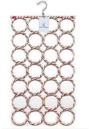 Anil 28 Ring Round Folding Rope Dupatta Belt Shawl Tie Scarf Hanger Holder Organiser Plastic Scarf Hanger For  Scarf