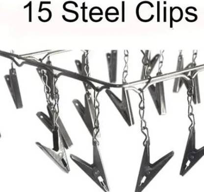Anne-kee clothes drying hanger 16 CLIPS small size Steel Tie Hanger For  Tie