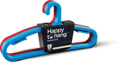 Happy to Hang Denimation Plastic Shirt Pack of 6 Hangers For  Shirt