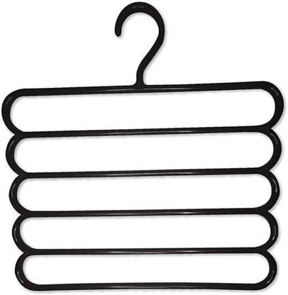 MINTBLUES 5 in 1 Multipurpose Plastic Hanger, Assorted (5-Layer) (5 -Hangers Set) Plastic Dress Hanger For  Dress