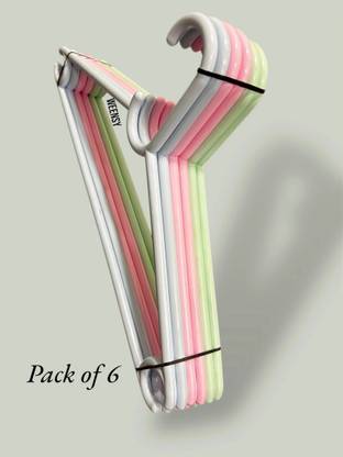WEENSY Classic Multicolor Plastic Hangers Pack of 6 Plastic Shirt Pack of 6 Hangers For  Shirt