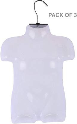 JAYDEEP ENTERPRISE Premium Plastic Kids Half Body Mannequin for Clothes,Small Size(1-6 Age Kids) Plastic Dress Pack of 3 Hangers For  Dress