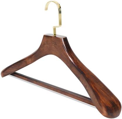 ADA Wooden Wide Shoulder Hangers, 360° Swivel Hook Suit Hangers with Non-Slip Bar Wooden Coat Hanger For  Coat