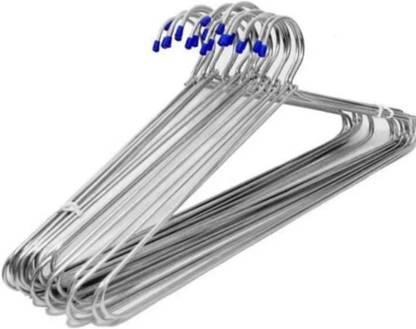 AK Store Ultra Heavy& Durable Stainless Steel Almirah Hangers with Blue Cap, pack of 12 Steel Dress Pack of 12 Hangers For Dress