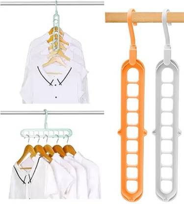 SEE INSIDE 9 Hole Plastic Hanger Hanging hook Indoor Wardrobe Clothes Organization Storage Closet Organizer