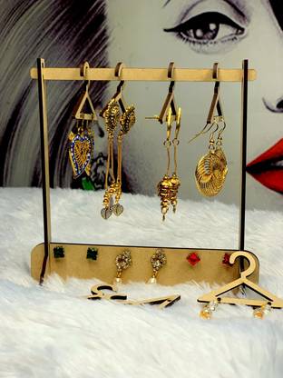 BrodLog Earring Holder Set(1 Earring Display Stand with 8 Hangers) Jewellery Organizer Jewellery Organizer