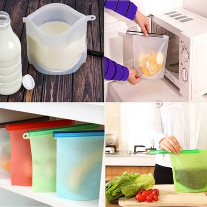 Jiyancreation Reusable Silicone Food Fridge Storage Bag - 1000ml