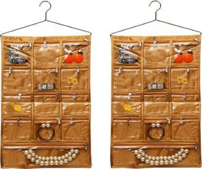 ultimatefashionista Dressing Kit, Wall hanging, Jewellery Sorting Storage Bag/ Door Wall Hanging Organizer, Make up organizer, daily use kit ( gold ) Jewellery Organizer Jewellery Organizer Jewellery Organizer