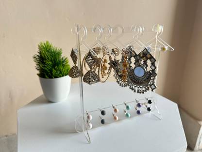 BrodLog Earring Holder Set(1 Earring Display Stand with 8 Hangers) Jewellery Organizer Jewellery Organizer