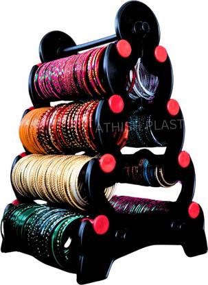 ATHISH Nimi 4 step double side (black with Red) bangle stand| Bangle organizer Jewellery Organizer, Accessories Organizer, Regular Organizer, Gift Wrap Organizer