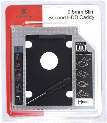 KAVTRON 2nd HDD Caddy 9.5mm 2.5 inch SATA SSD & HDD (Add Second SSD / HDD to Your Laptop's CD/DVD Drive Slot)