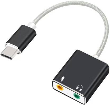 Urban Infotech USB Type C External Stereo Sound Card Audio Adapter 3.5mm 3.5 inch Shock Resistant Sound Card