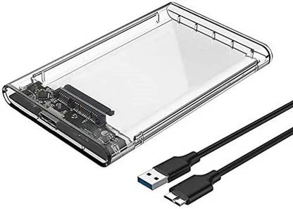 LipiWorld Transparent 2.5 inch Laptop SATA Hard Drive HDD/SSD Enclosure USB 3.0 Sata Case 2.5 inch Shock Resistant Hard Drive Enclosure