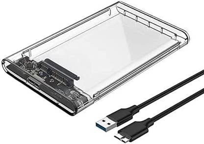 Risen style USB3.0 to SATA Clear Hard Drive Enclosure for 2.5 inches SATA HDD SSD 2.5 inch Shock Resistant Water Proof Below 9.5mm Thick,Support UASP SATA III, Max 4TB,Tool-Free Design GY Transparent