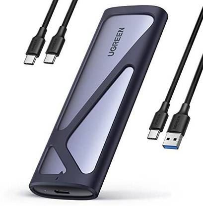 Ugreen M.2 SATA/NVMe USB C 3.2 Gen2, Thunderbolt 3 SSD Enclosure 2.5 inch Shock Resistant Water Proof Hard Drive Enclosure