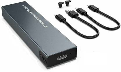 microware M.2 NGFF/NVMe SATA SSD Hard Drive Enclosure USB Converter External Case Adapter 4 inch SSD Enclosure External