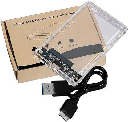Marcelle 2.5 inch USB 3.0 External Hard Drive Enclosure, SATA to USB3.0 Transparent 2.5 inch Shock Resistant Water Proof Portable Hard Disk Adapter for HDD and SSD, Support SATA (USB 3.0 HDD Enclosure