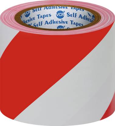 VCR Red & White Floor Marking Tape 18 Meters in Length 96mm / 04" Width 6 Rolls 18 m Floor Marking Tape