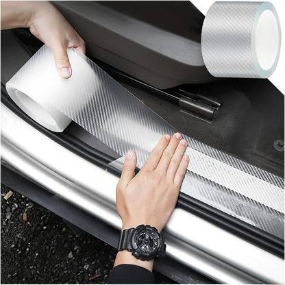 ZESTAN High Gloss Anti Scratch White Carbon Fiber Polyvinyl Chloride Paint Protection 50 mm x 5 m White Reflective Tape