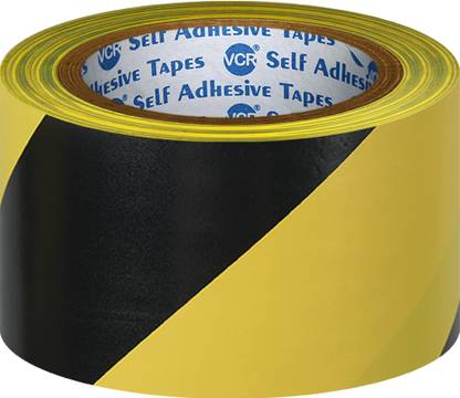 VCR Black & Yellow Floor Marking Tape 18 Meters in Length 48mm / 02" Width 12 Rolls 18 m Floor Marking Tape