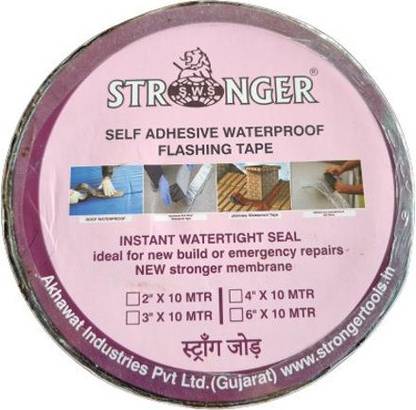 stronger SELF ADHESIVE WATERPROOF FLASHING TAPE 2" X 10 m Bitumen Tape