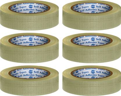 VCR Cross Filament Tape 45 Meter Length 24mm/1" Width 6 Rolls 45 m Filament Tape