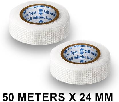 VCR Glass Fiber Mesh Tape 50 Meters in Length 24mm / 1 Inches 24 Rolls 50 m Single Sided Tape