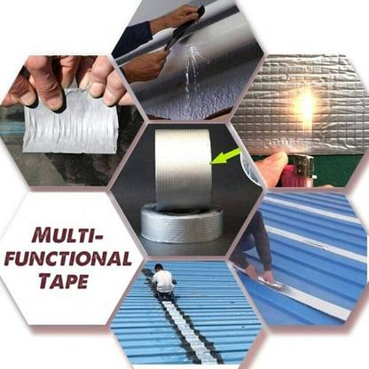 PRATYANG Aluminium Foil Tape for Roof Leak, Surface Crack, Window Sill Gap, Pipe 042 5 m Butyl Tape