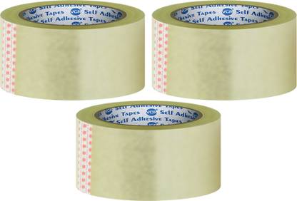 VCR Self Adhesive Transparent Cello Tape 300 Meter Length 48mm/2" Width 3 Rolls 300 m Single Sided Tape