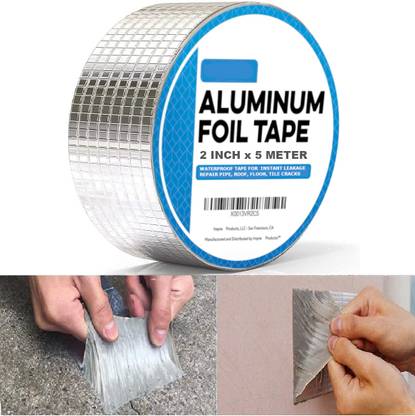 Jeevan jyoti agency Aluminum Foil Self Adhesive Waterproof Tape ,Repair Pipe Leakage Roof Water J15 500 cm Butyl Tape