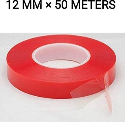 R K SALES Super Strong Polyester Double sided Tape, 12mm×50 meters, Pack of 2 50 m Mirror Mounting Tape