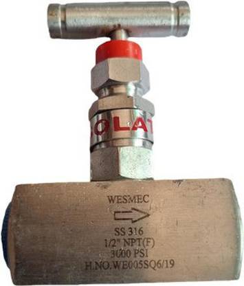WESMEC 1/2" S.S. 316 Square body Needle Valve Screwed End Globe Valves