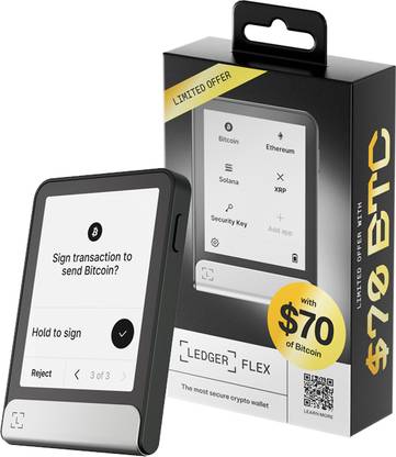 Ledger Flex with $70 of Bitcoin -The most secure crypto hardware wallet