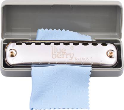 BLUEBERRY R-1005 Diatonic Blues Harmonica Key of C 10 Holes Diatonic Mouth Organ w/ Case