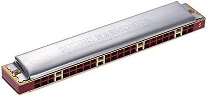 SUZUKI Harmonica Study-24 Holes Harmonica Tremolo Key of C with Cleaning Cloth Box