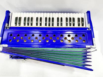 MAGA MART 2 line Reed (Bass / Male) 42Keys, 7 Bellow FOLDING HARMONIUM With Carry Bag 3.5 Octave Foot Pumped Harmonium