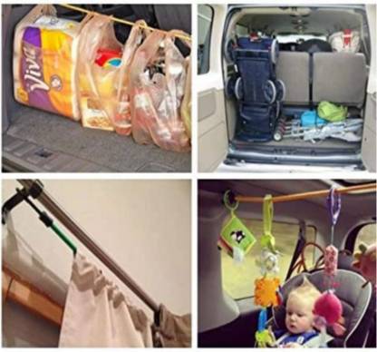 90 Degree 4 pc Elastic Rope with Hook for Hanging Clothes Clothesline Climbing Harness