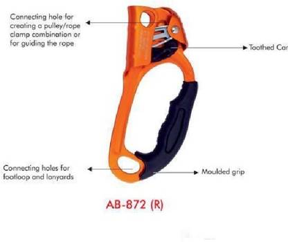 ZVR AB-872 (R)Rock Climbing Hand Ascender, Rappelling Equipment for Rescue Caving Belt Harness