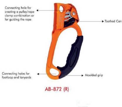 ZVR Rock Climbing Hand AB-872 (R) Ascender, Rappelling Equipment for Caving Rescue Belt Harness