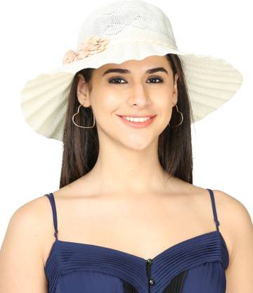 FabSeasons Long Brim Beach and Sun Hat / caps for Women & Girls