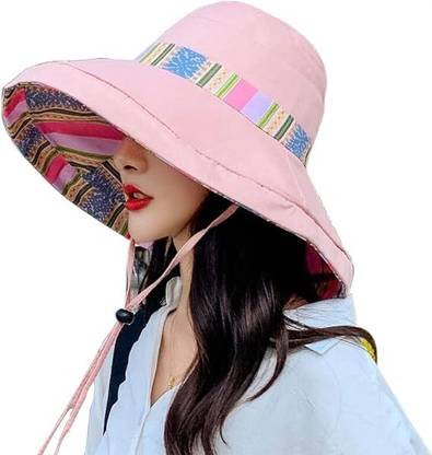 AlexVyan Large Wired Designer Bucket Cap Hats Reversible for Women,Girls Summer Cap