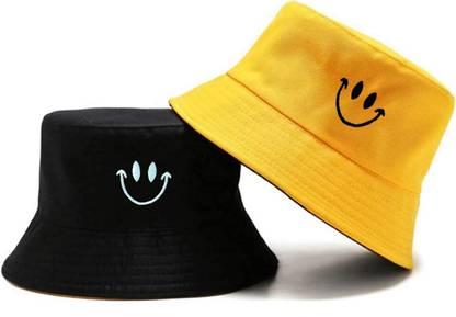 Jamont Unisex Bucket Hat Beach Sun Hat Fishing Hat Reversible Double-Side-Wear