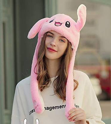 HASTHIP Interactive Bunny Ear Hat Girls Kids Women Plush Rabbit Hat with Moving Ears