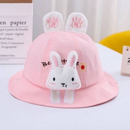 Mr Rabbit Outdoor Summer cotton Sun Visor Korean Style Baby Kids Bucket hat (1-3years)