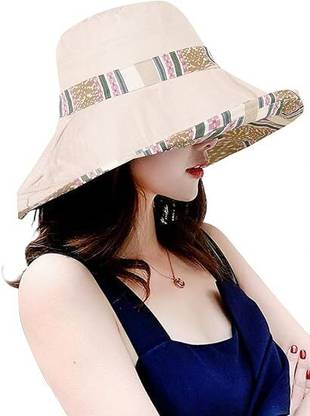 AlexVyan Large Wired Designer Bucket Cap Hats Reversible for Women Summer Cap