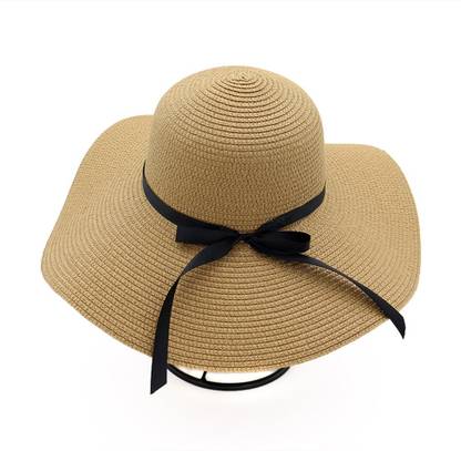 TBTH Big Brim Sun Hat Floppy Foldable Bow knot Straw Hat Summer Beach Hat