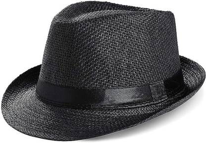 Adorazone Baby Boy's & Girl's Straw Fedora Short Brim Hat (6-24 Months)